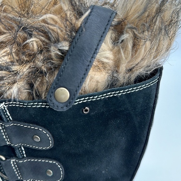 Sorel Black Suede Joan of Arctic Fuzzy Lined Boot Size 8 - Picture 10 of 10